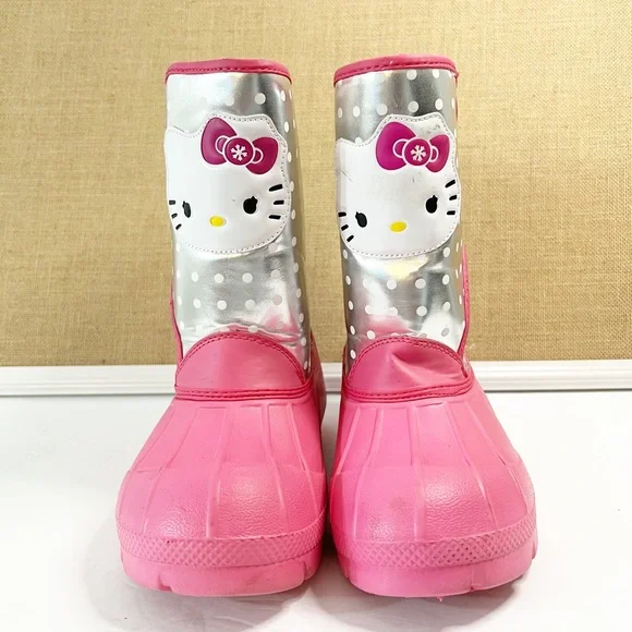 Hello Kitty Girls Snow Boots Size 5 - Picture 4 of 10